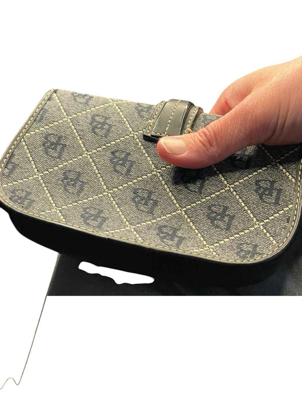 Dooney & Bourke Vintage Y2K Signature DB Monogram Wristlet Pouch Black/Gray - Picture 6 of 7